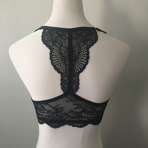 Black Racerback Push Up Bra